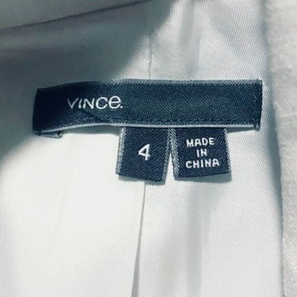 Vince White Linen Blend Blazer Women’s Size 4 Shawl Collar Two-Button Lightweigh - Picture 5 of 7